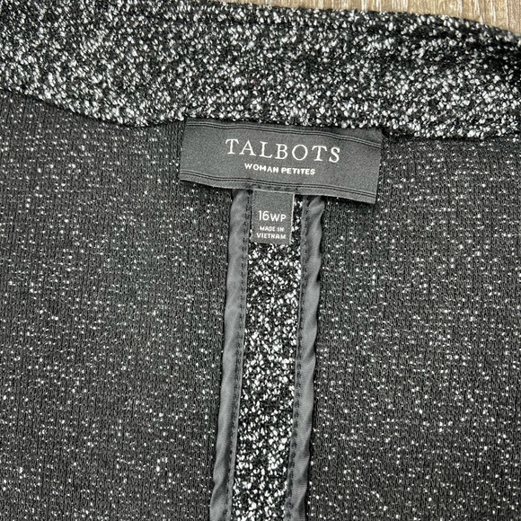 Talbots Black and White Button-Up Long-Sleeved Women's Jacket Size 16WP - Picture 5 of 14